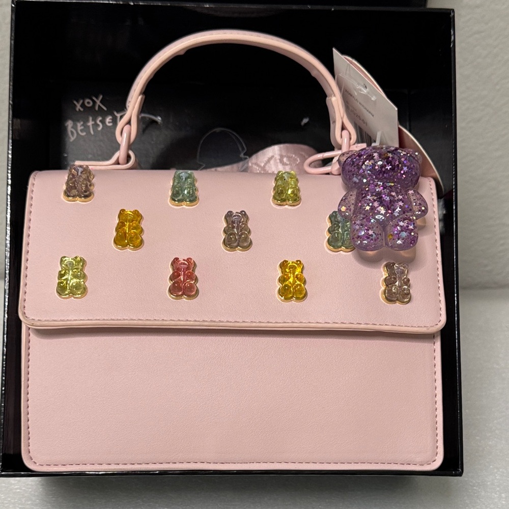 🧸💖 Betsey Johnson Pink Mini Bag with Bear Accents – NWT – Super Cute & Rare! - Picture 12 of 13